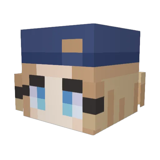 Dark_ee Minecraft avatar head, 3D render