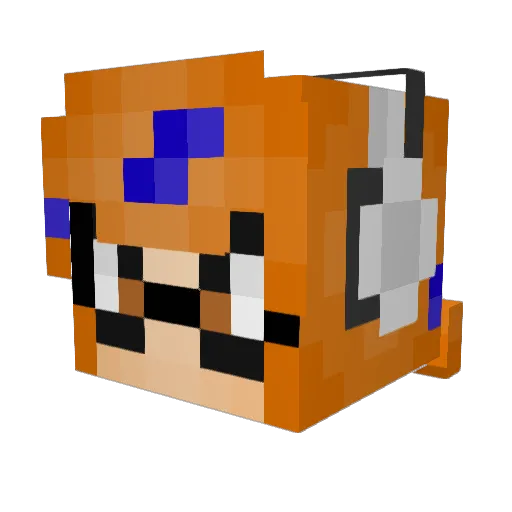 Darkarva Minecraft avatar head, 3D render