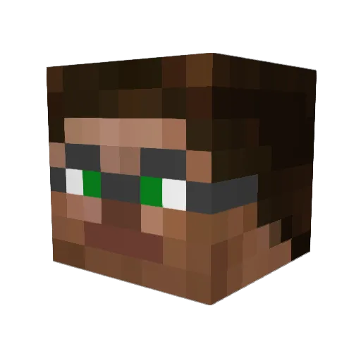 Darkavatar Minecraft avatar head, 3D render