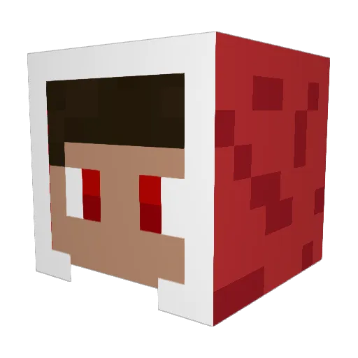 Darkblood_13 Minecraft avatar head, 3D render