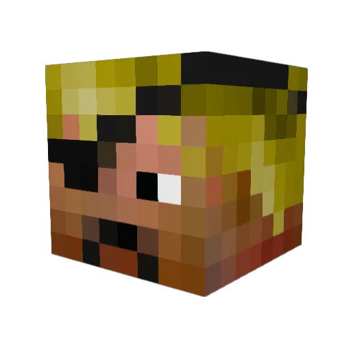 Darkeflame Minecraft avatar head, 3D render