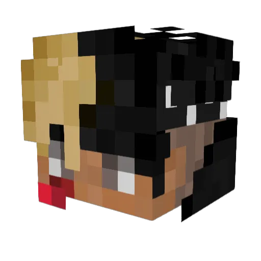 Darkekx Minecraft avatar head, 3D render
