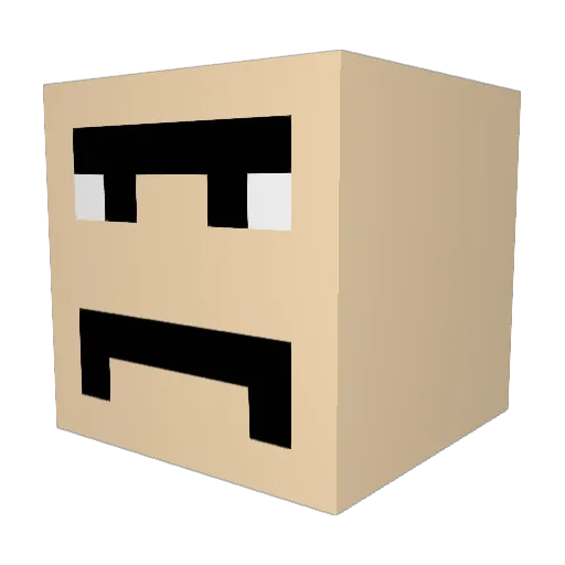 Darkenas2K Minecraft avatar head, 3D render