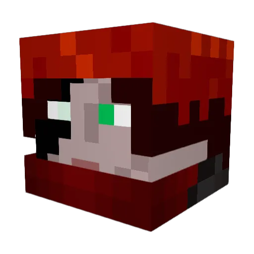DarkenedHelix Minecraft avatar head, 3D render