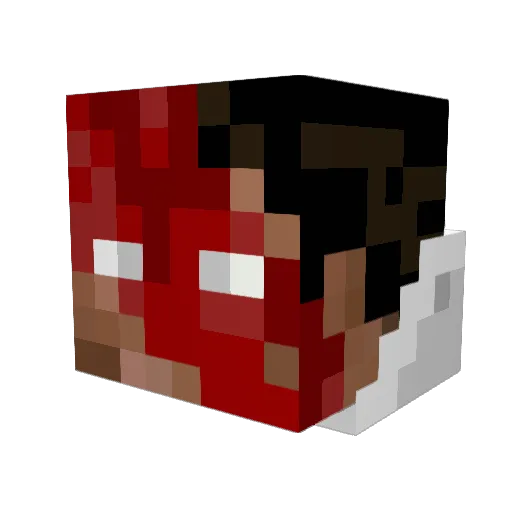 DarkenedKing Minecraft avatar head, 3D render