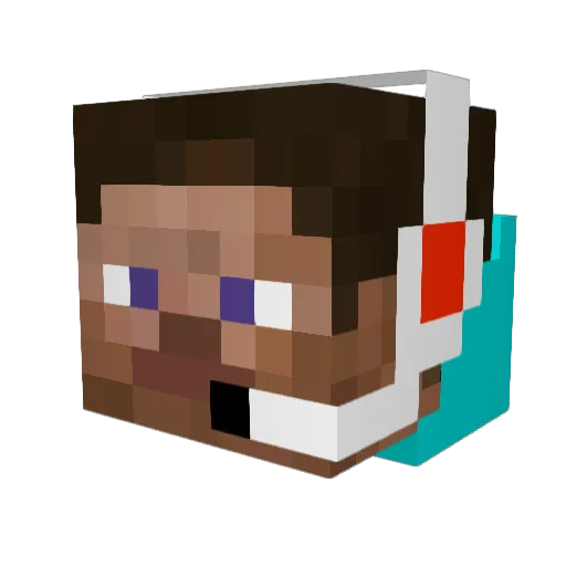 Darkenge Minecraft avatar head, 3D render