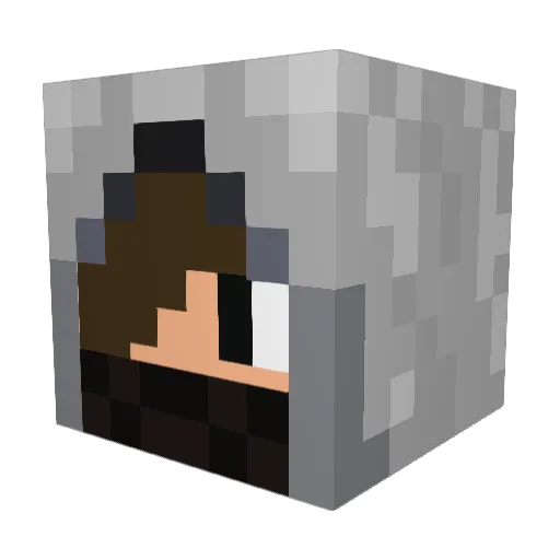 DarkerBUD Minecraft avatar head, 3D render