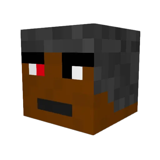 DarkfireAm Minecraft avatar head, 3D render