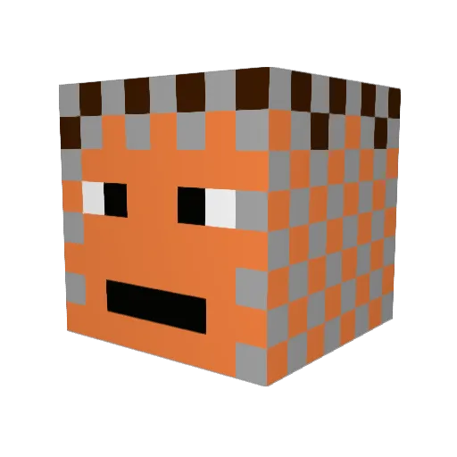 Darkflame25 Minecraft avatar head, 3D render