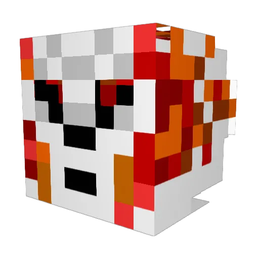 Darkfox_00 Minecraft avatar head, 3D render