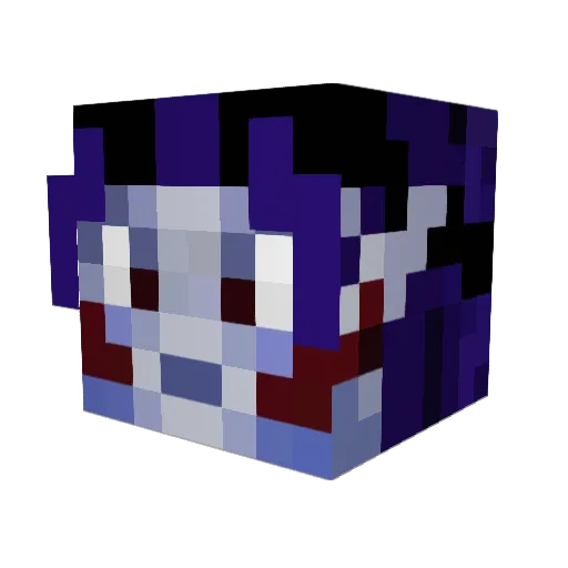 Darkfoxglove Minecraft avatar head, 3D render