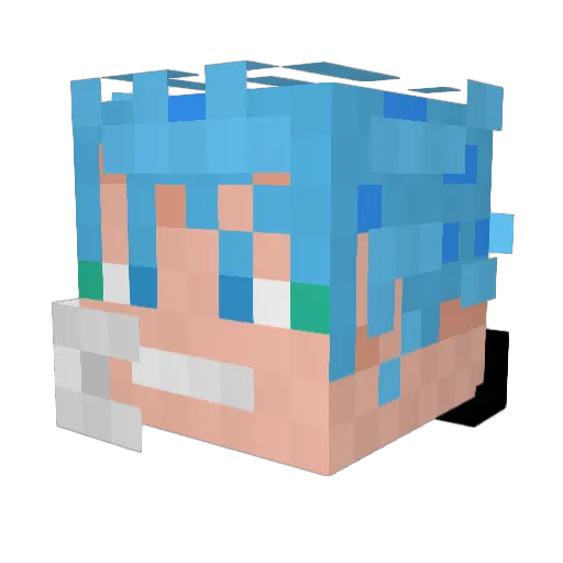 Darkgun0 Minecraft avatar head, 3D render