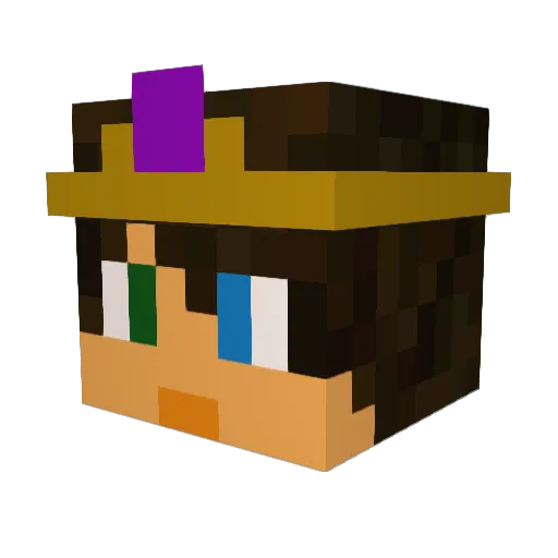Darkharness Minecraft avatar head, 3D render