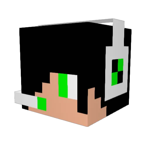 Darkiecas Minecraft avatar head, 3D render