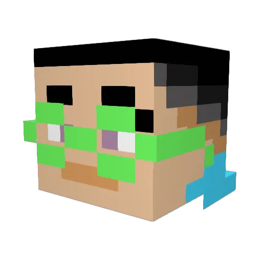 DarkingBoss10 Minecraft avatar head, 3D render