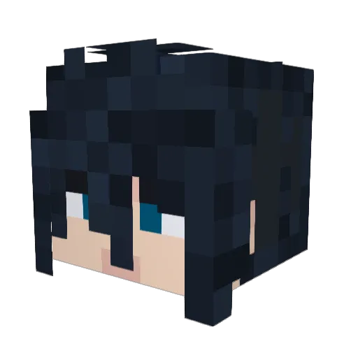 Darkinian Minecraft avatar head, 3D render