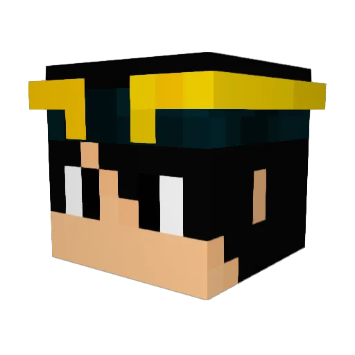 DarkionX Minecraft avatar head, 3D render