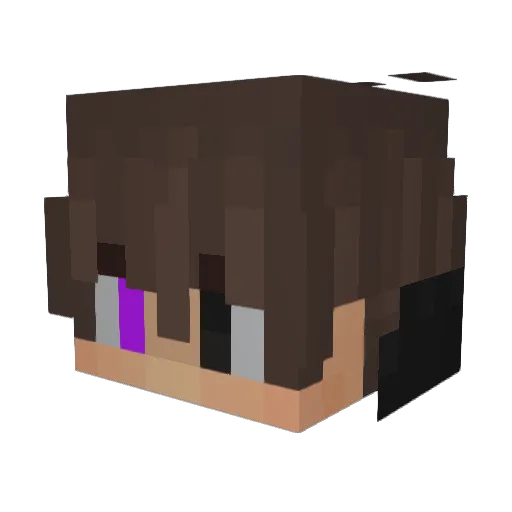 Darklighttttttt Minecraft avatar head, 3D render
