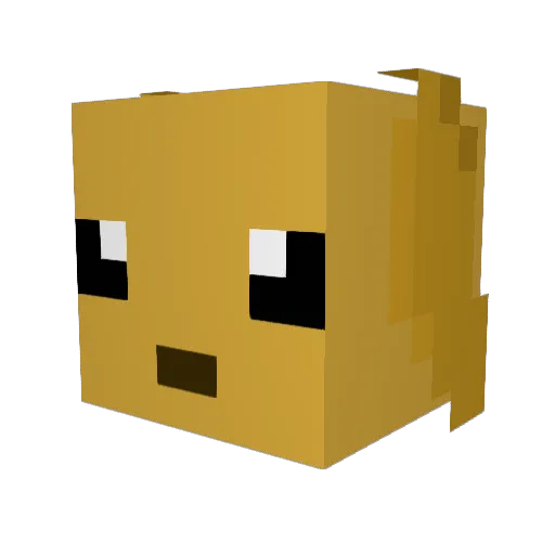 Darkling Minecraft avatar head, 3D render