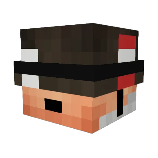 Darkly7 Minecraft avatar head, 3D render