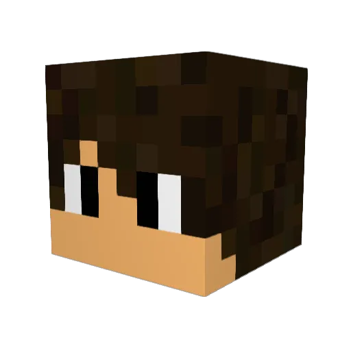 Darkmarsian Minecraft avatar head, 3D render