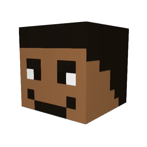 Darkmeleon Minecraft avatar head, 3D render