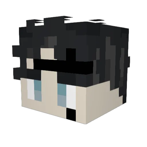 Darkmental Minecraft avatar head, 3D render