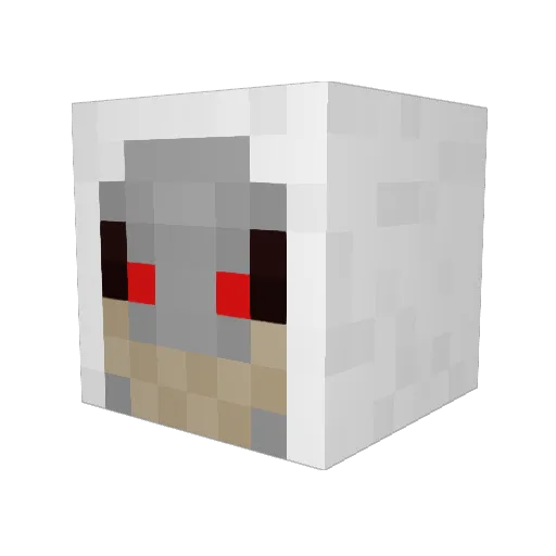 Darkmin Minecraft avatar head, 3D render