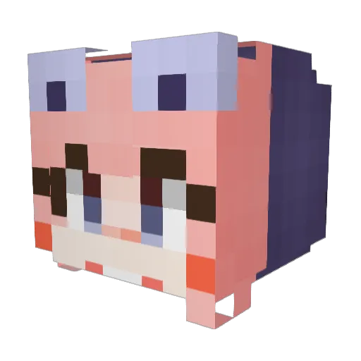 Darknees_ Minecraft avatar head, 3D render
