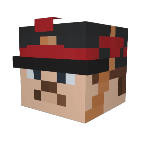 Darknesquik Minecraft avatar head, 3D render
