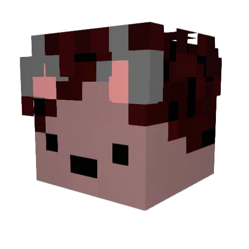 DarknessCAKE Minecraft avatar head, 3D render