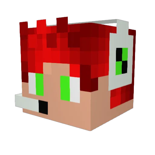DarknessCraft Minecraft avatar head, 3D render