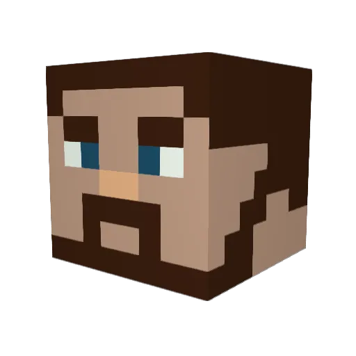 DarknessRiver Minecraft avatar head, 3D render