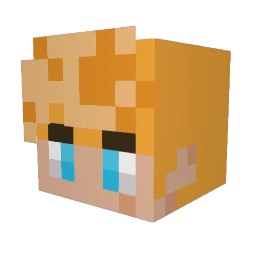 DarknessWaits Minecraft avatar head, 3D render