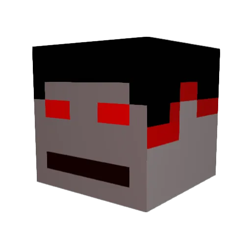 DarknessWrath Minecraft avatar head, 3D render