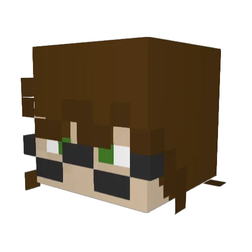 Darknessess Minecraft avatar head, 3D render