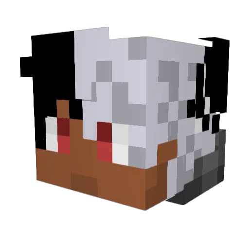 Darknessoflove Minecraft avatar head, 3D render