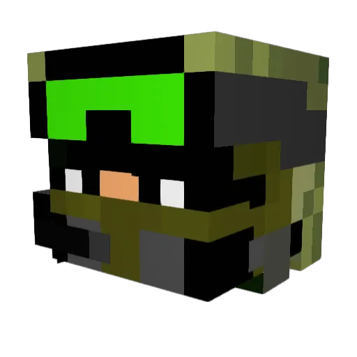 DarknessplayXIV Minecraft avatar head, 3D render