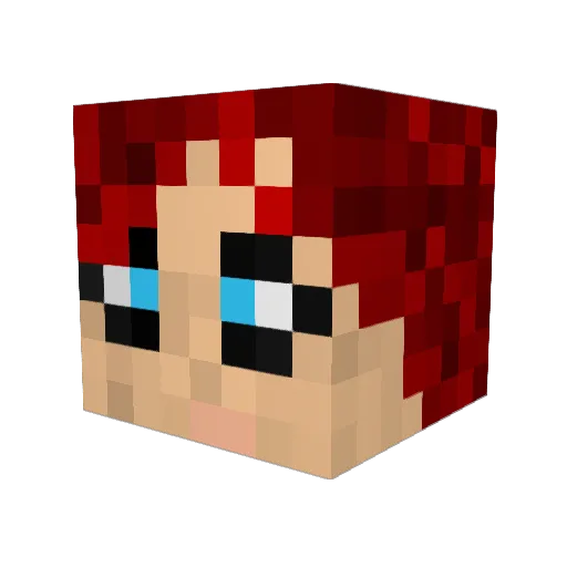 Darknumbis Minecraft avatar head, 3D render
