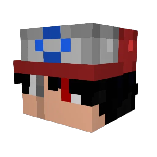 Darkovisk Minecraft avatar head, 3D render