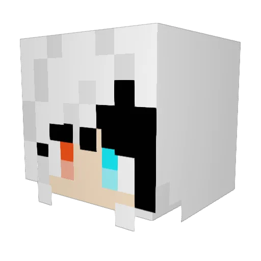 DarkqS Minecraft avatar head, 3D render