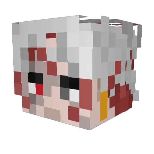 Darkrisca Minecraft avatar head, 3D render