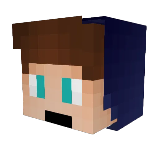 Darkroft Minecraft avatar head, 3D render