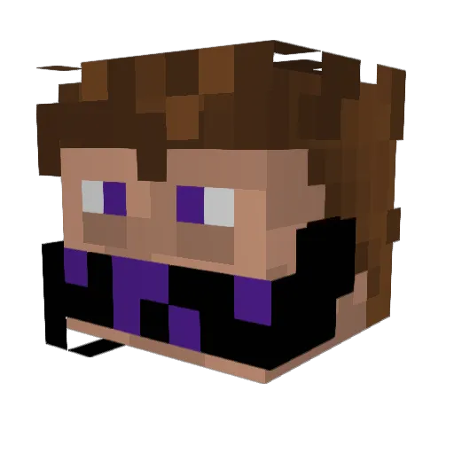 Darkrost Minecraft avatar head, 3D render