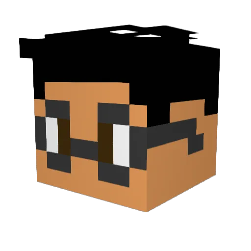 Darkrundas1 Minecraft avatar head, 3D render