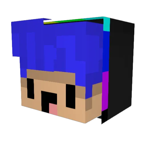 DarksSword Minecraft avatar head, 3D render