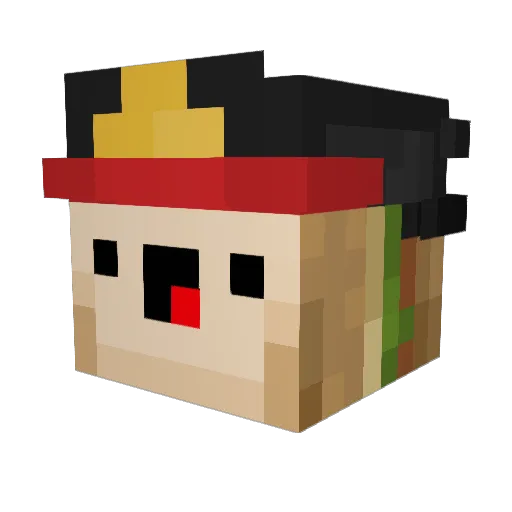 Darkseka Minecraft avatar head, 3D render