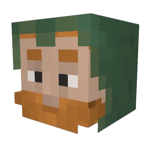 Darksh00ter Minecraft avatar head, 3D render