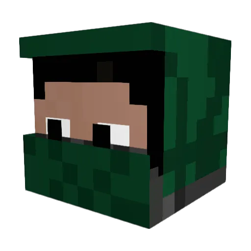 Darksider18 Minecraft avatar head, 3D render