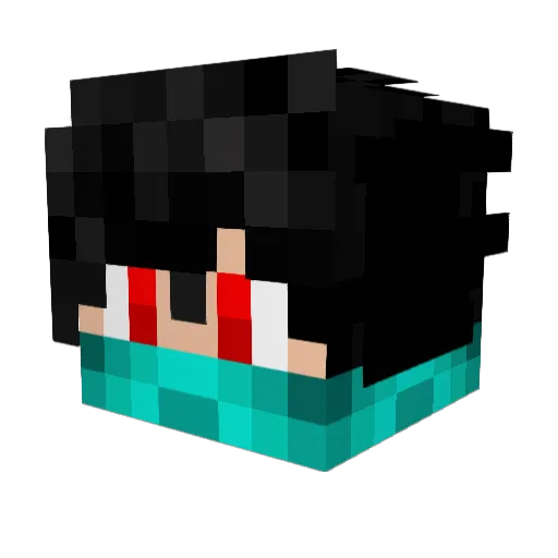 Darksidow Minecraft avatar head, 3D render